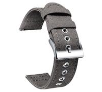 BINLUN Canvas Watch Strap Quick Release Sail Cloth Watch Band 18mm 20mm 22mm 24mm Cotton Fabric Sport Watch Straps Replacement Smartwatch Bands for Men and Women with Silver/Black Buckle