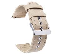 BINLUN Canvas Watch Strap Quick Release Sail Cloth Watch Band 18mm 20mm 22mm 24mm Cotton Fabric Sport Watch Straps Replacement Smartwatch Bands for Men and Women with Silver/Black Buckle