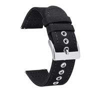BINLUN Canvas Watch Strap Quick Release Sail Cloth Watch Band 18mm 20mm 22mm 24mm Cotton Fabric Sport Watch Straps Replacement Smartwatch Bands for Men and Women with Silver/Black Buckle
