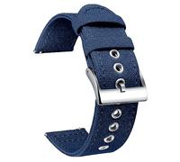 BINLUN Canvas Watch Strap Quick Release Sail Cloth Watch Band 18mm 20mm 22mm 24mm Cotton Fabric Sport Watch Straps Replacement Smartwatch Bands for Men and Women with Silver/Black Buckle