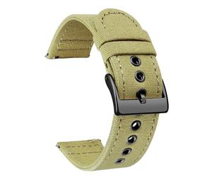 BINLUN Canvas Watch Strap Quick Release Sail Cloth Watch Band 18mm 20mm 22mm 24mm Cotton Fabric Sport Watch Straps Replacement Smartwatch Bands for Men and Women with Silver/Black Buckle