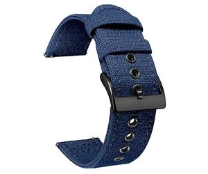 BINLUN Canvas Watch Strap Quick Release Sail Cloth Watch Band 18mm 20mm 22mm 24mm Cotton Fabric Sport Watch Straps Replacement Smartwatch Bands for Men and Women with Silver/Black Buckle