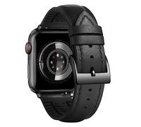 BINLUN Compatible with Apple Watch Bands Leather Soft Silicone Inner Hybrid Sweatproof 38mm 40mm 41mm 42mm Watch Strap for iWatch Ultra SE Series 11/10/9/8/7/6/5/4/3/2/1(Black Buckle,Black)