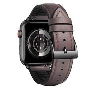 BINLUN Compatible with Apple Watch Bands Leather Soft Silicone Inner Hybrid Sweatproof 38mm 40mm 41mm 42mm Watch Strap for iWatch Ultra SE Series 11/10/9/8/7/6/5/4/3/2/1(Black Buckle,Deep Brown)