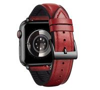 BINLUN Compatible with Apple Watch Strap 38mm 40mm 41mm 42mm Oil Wax Leather and Breathable Silicone Hybrid Replacement Band Compatible with iWatch Straps Ultra SE SE2 Series 10/9/8/7/6/5/4/3/2/1