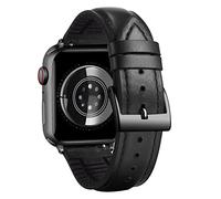 BINLUN Compatible with Apple Watch Strap 38mm 40mm 41mm 42mm Oil Wax Leather and Breathable Silicone Hybrid Replacement Band Compatible with iWatch Straps Ultra SE SE2 Series 10/9/8/7/6/5/4/3/2/1
