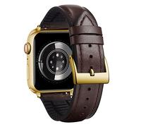 BINLUN Compatible with Apple Watch Strap 38mm 40mm 41mm 42mm Oil Wax Leather and Breathable Silicone Hybrid Replacement Band Compatible with iWatch Straps Ultra SE SE2 Series 11/10/9/8/7/6/5/4/3/2/1
