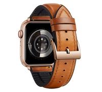 BINLUN Compatible with Apple Watch Strap 38mm 40mm 41mm 42mm Oil Wax Leather and Breathable Silicone Hybrid Replacement Band Compatible with iWatch Straps Ultra SE SE2 Series 10/9/8/7/6/5/4/3/2/1