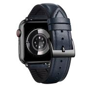 BINLUN Compatible with Apple Watch Strap 38mm 40mm 41mm 42mm Oil Wax Leather and Breathable Silicone Hybrid Replacement Band Compatible with iWatch Straps Ultra SE SE2 Series 10/9/8/7/6/5/4/3/2/1