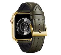 BINLUN Compatible with Apple Watch Strap 38mm 40mm 41mm 42mm Oil Wax Leather and Breathable Silicone Hybrid Replacement Band Compatible with iWatch Straps Ultra SE SE2 Series 10/9/8/7/6/5/4/3/2/1