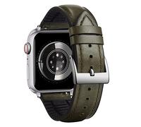 BINLUN Compatible with Apple Watch Strap 42mm 44mm 45mm 46mm 49mm Oil Wax Leather and Breathable Silicone Hybrid Replacement Band Compatible with iWatch Ultra SE SE2 Series 10/9/8/7/6/5/4/3/2/1