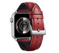 BINLUN Compatible with Apple Watch Strap 42mm 44mm 45mm 46mm 49mm Oil Wax Leather and Breathable Silicone Hybrid Replacement Band Compatible with iWatch Ultra SE SE2 Series 10/9/8/7/6/5/4/3/2/1