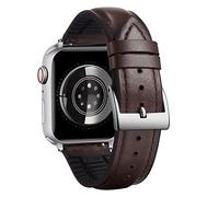 BINLUN Compatible with Apple Watch Strap 42mm 44mm 45mm 46mm 49mm Oil Wax Leather and Breathable Silicone Hybrid Replacement Band Compatible with iWatch Ultra SE SE2 Series 10/9/8/7/6/5/4/3/2/1