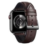 BINLUN Compatible with Apple Watch Strap 42mm 44mm 45mm 46mm 49mm Oil Wax Leather and Breathable Silicone Hybrid Replacement Band Compatible with iWatch Ultra SE SE2 Series 10/9/8/7/6/5/4/3/2/1