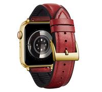 BINLUN Compatible with Apple Watch Strap 42mm 44mm 45mm 46mm 49mm Oil Wax Leather and Breathable Silicone Hybrid Replacement Band Compatible with iWatch Ultra SE SE2 Series 11/10/9/8/7/6/5/4/3/2/1
