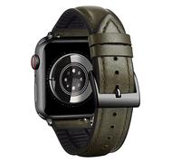 BINLUN Compatible with Apple Watch Strap 42mm 44mm 45mm 46mm 49mm Oil Wax Leather and Breathable Silicone Hybrid Replacement Band Compatible with iWatch Ultra SE SE2 Series 10/9/8/7/6/5/4/3/2/1