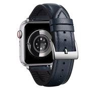 BINLUN Compatible with Apple Watch Strap 42mm 44mm 45mm 46mm 49mm Oil Wax Leather and Breathable Silicone Hybrid Replacement Band Compatible with iWatch Ultra SE SE2 Series 11/10/9/8/7/6/5/4/3/2/1