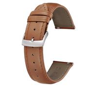 BINLUN Leather Watch Strap 12mm 14mm 16mm 18mm 19mm 20mm 21mm 22mm Quick Release Premium Calfskin Replacement Watch Band Multicolors Watchbands for Women Men (20mm,Light Brown)