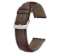 BINLUN Leather Watch Strap 12mm 14mm 16mm 18mm 19mm 20mm 21mm 22mm Quick Release Premium Calfskin Replacement Watch Band Multicolors Watchbands for Women Men (18mm,Brown)