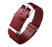 BINLUN Leather Watch Straps Crazy Horse Oiled Leather Watch Bands 18mm 19mm 20mm 21mm 22mm 24mm Replacement One-Piece Watchbands for Men and Women Silver & Black Buckle