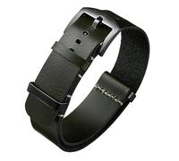 BINLUN Leather Watch Straps Crazy Horse Oiled Leather Watch Bands 18mm 19mm 20mm 21mm 22mm 24mm Replacement One-Piece Watchbands for Men and Women Silver & Black Buckle