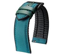 BINLUN Nylon Silicone Watch Bands 18mm 19mm 20mm 21mm 22mm Quick Release Canvas Rubber Hybrid Watch Strap Replacement Watchband for Men Women 9 Colors Silver/Black Buckle(Bright Green-Black,19mm)