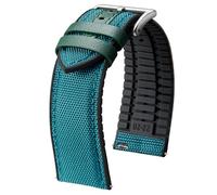 BINLUN Nylon Silicone Watch Bands 18mm 19mm 20mm 21mm 22mm Quick Release Canvas Rubber Hybrid Watch Strap Replacement Watchband for Men Women 9 Colors Silver/Black Buckle(Bright Green-Silver,18mm)