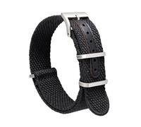 BINLUN Nylon Watch Strap 18mm 20mm 22mm 24mm Breathable One-Piece Extra Long Canvas Watch Straps Military Cotton-linen Replacement Watch Bands with Stainless Steel Buckle(Black,24mm)
