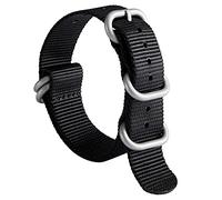 BINLUN Nylon Watch Strap Thick G10 Premium Ballistic Multicolor Bands for Men Women 18mm 19mm 20mm 21mm 22mm 23mm 24mm with Military Heavy Duty 5 Rings Silver/Black Stainless Steel Buckle