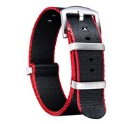 BINLUN Nylon Watch Straps Thick G10 Premium Ballistic Multicolor Replacement Watch Bands with Silver/Black Stainless Steel Buckle for Men Women 18mm 20mm 22mm 24mm（Red Edge，24mm）