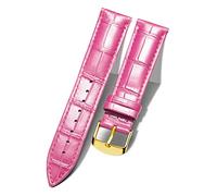 BINLUN Quick Release Leather Watch Straps Replacement Watch Bands Smart Watch Strap Crocodile Pattern in 10 Colors 13 Sizes with Gold Buckle for Men Women（Rose,12mm）