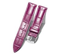 BINLUN Quick Release Leather Watch Straps Replacement Watch Bands Smart Watch Strap Crocodile Pattern in 10 Colors 13 Sizes with Silver Buckle for Men Women(Amaranth,14mm)