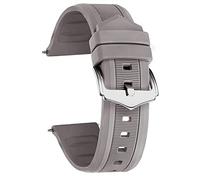 BINLUN Silicone Watch Straps 12mm-28mm Replacement Rubber Watch Bands Waterproof Sport Watchbands for Women Men (White/Red/Black/Blue/Orange/Green/Grey) （Grey，18mm）