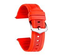 BINLUN Silicone Watch Straps 12mm-28mm Replacement Rubber Watch Bands Waterproof Sport Watchbands for Women Men (White/Red/Black/Blue/Orange/Green/Grey) （Red，22mm）