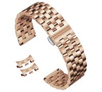 BINLUN Stainless Steel Watch Strap Replacement Metal Watch Band with Curved and Straight End 18mm 19mm 20mm 21mm 22mm 24mm Smart Watch Strap for Men Women in Silver, Gold, Black, Rose Gold, Two Toned