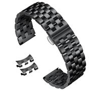 BINLUN Stainless Steel Watch Strap Replacement Metal Watch Band with Curved and Straight End 18mm 19mm 20mm 21mm 22mm 24mm Smart Watch Strap for Men Women in Silver, Gold, Black, Rose Gold, Two Toned