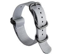 BINLUN Watch Strap Thick G10 Premium Ballistic Nylon Replacement Multicolor Bands for Men Women 18mm 19mm 20mm 21mm 22mm 23mm 24mm with Military Heavy Duty 5 Rings Silver/Black Stainless Steel Buckle