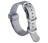 BINLUN Watch Strap Thick G10 Premium Ballistic Nylon Replacement Multicolor Bands for Men Women 18mm 19mm 20mm 21mm 22mm 23mm 24mm with Military Heavy Duty 5 Rings Silver/Black Stainless Steel Buckle