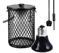 Binmiza Reptile Ceramic Lamp Holder Guard, Anti-hot Cage For Basking Light, UVA UVB Bulb For Tortoise Lizard Bearded Dragon Snake Amphibians Safe Mesh Cover