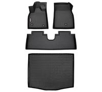 Binmotor-Floor Mats & Cargo Liner Set for Ford Mustang Mach E 2015-2024 2025, All Weather Car Floor Mat for Ford Mustang Mach E, Rubber Mats TPE Car Liners Mustang Mach E Trunk Liner Accessories