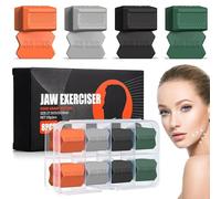 Binnan 8-Piece Jaw Trainer, Silicone Jawline Trainer, Powerful Jaw Trainer with 4 Resistance Levels for Men Women Jaw Design, for Strengthening and Tightening Jaw Neck Women Men