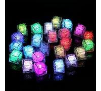 Binnan LED Ice Cube Lights - 12 Pcs Random Color (Purple, White, Green, Red, Blue, Yellow, Rainbow) - Set of 12 Ice Cubes
