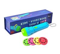 Binnan Story Projection Flashlight Projection Torch Toy Kids Sleep Stories Show 32 Slides 4 Fairy Tales Movies for Kids.
