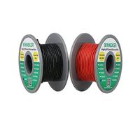 BINNEKER 20 Gauge Silicone Wire Spool 200 feet Ultra Flexible High Temp 200 deg C 600V 20 AWG Silicone Wire 100 Strands of Tinned Copper Wire 100 ft Black and 100 ft Red Stranded Wire for Model