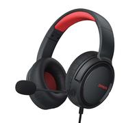 BINNUNE BG02 3.5mm Gaming Headset for PC, PS4, PS5, Laptop, Xbox One, Mac, iPad, NS Games, Computer Game Gamer Over Ear Flexible Microphone Volume Control with Mic - Red