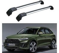 BINNXC 2Pcs Car Roof Rack Cross Bars for Audi Q5 FY 2019 2020 2021 2022, Aluminium Top Side Rail Bar Roof Rail Rack Crossbars Cross Bar,B-Silver