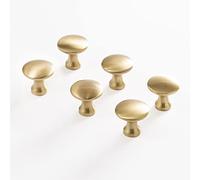 BINO 6-Pack Cabinet Knobs - 1.18" Diameter (30mm), Brass - Dresser Knobs for Dresser Drawer Knobs and Pulls Knobs and Pulls Handles