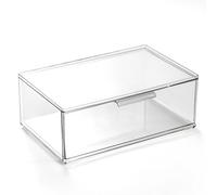 BINO | Clear Stackable Storage Drawers, Large | Clear Storage Drawers with Built-In Handles | Durable Plastic Organizer Drawer | Modular Stackable Drawer Acrylic Organizer