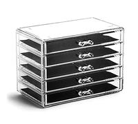 BINO | 5 Drawer Makeup Organizer - Fifth Avenue | THE MANHATTAN SERIES | Makeup Drawer Organizer | Makeup Storage | Cosmetic Organizer | Vanity Organizer | Clear Makeup Organizers And Storage Cases