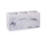 BINO Multi Purpose 3 Compartment Organizer - Makeup Brush Holder Makeup Brush Organizer Holder Makeup Holder Organizer Toothbrush Holder Marble Bathroom Accessories